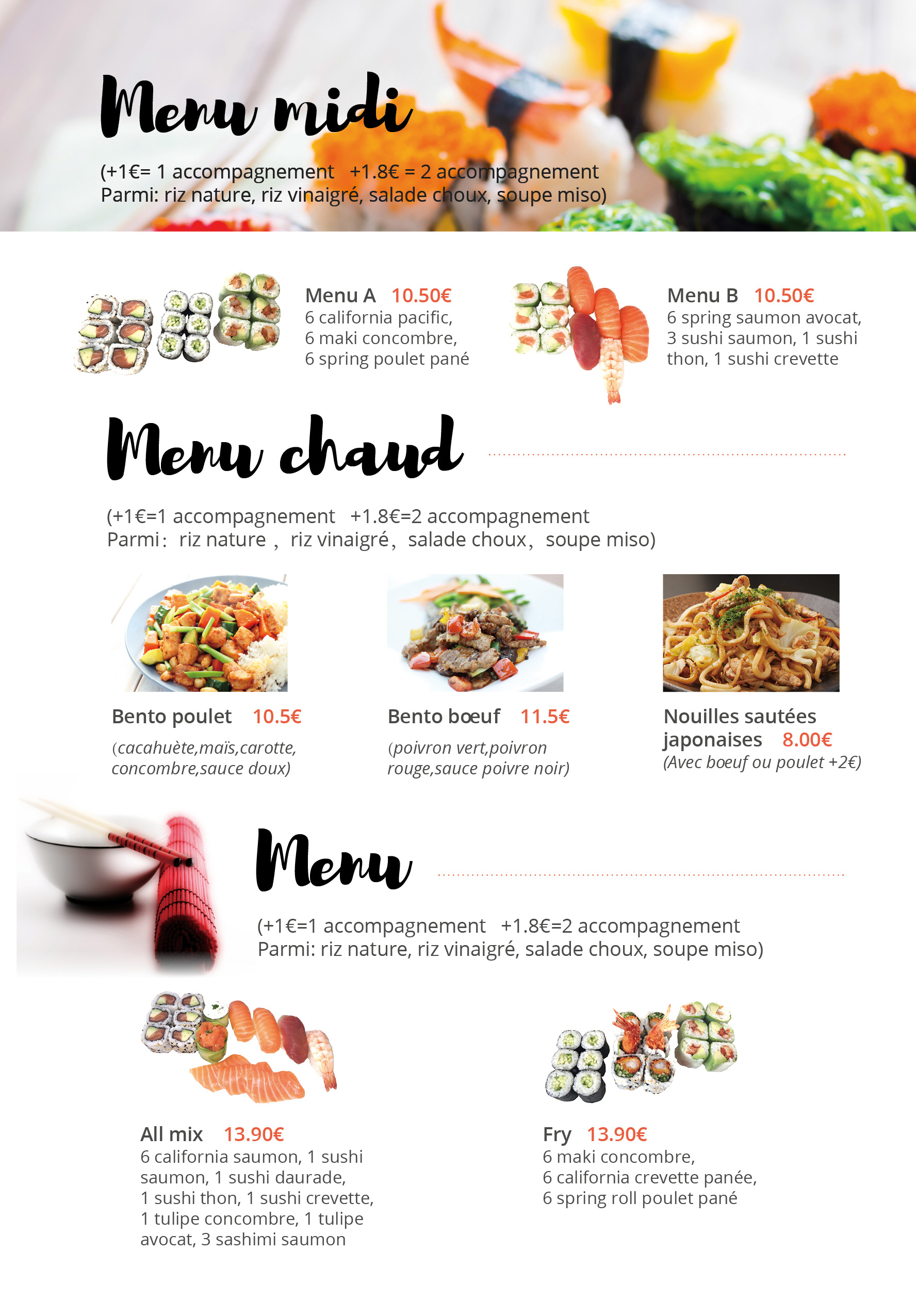 Bento poulet